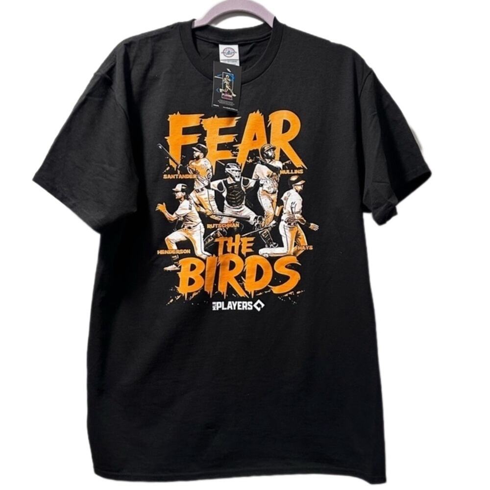Fear the birds MLB tee shirt black orange new with tags